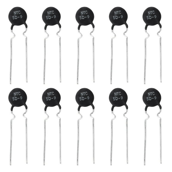 10 Pcs NTC 5D-9 5 Ohm MF72 Power Direct Heat Type Negative Temperature Coefficient Thermistor Temperature Sensors