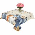 thumbnail image 2 of Orange Blue Pumpkin Fall Table Cloth Waterproof Tablecloths, Thanksgiving Maple Leaves Branch Tablecloth Dining Table Cover for Kitchen Party Tabletop Outdoor, Square Tablecloth 60x60 Inch, 2 of 9