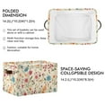 thumbnail image 2 of Floral on Beige Storage Basket Large Foldable Storage Bin Laundry Baskets Toys Box Book Foldable Organizer Bag 14.2x10.2x8.3 Inches 2 PCs, 2 of 8