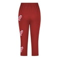 thumbnail image 5 of Juslio Girls Pants Kids Girls Fashion Print Summer Leisure Yoga Leggings Sports Cropped（Red Capris， 3 Years）, 5 of 8