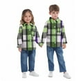 thumbnail image 3 of Eltusu Toddler Boys Plaid Shirts, Casual Long Sleeve Breathable Lapel Collar Button-Down Shirts Green Size 4-5 T, 3 of 5