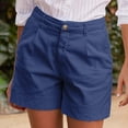 thumbnail image 5 of Bwdbhd Women's Shorts 2024 Trendy Summer Dressy High Waisted Pleated Business Casual Work Shorts with Pockets Navy,2XL, 5 of 5