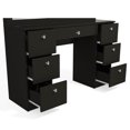 thumbnail image 6 of Ember Interiors Ibbie Black Makeup Vanity Desk with Glass Top, Lights & Charging Station, 6 of 10