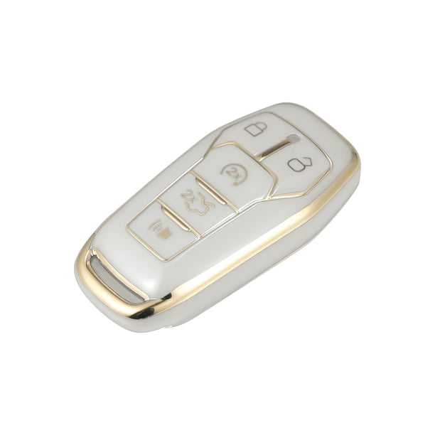 TPU Coche Remoto Llavero Estuche Cubierta 5 Botón Completo Protector Soporte blanco