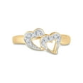 thumbnail image 2 of FB Jewels 10kt Yellow Gold Womens Round Diamond Double Heart Ring 1/20 Cttw Size 7.5, 2 of 4