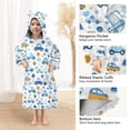 thumbnail image 3 of Wearable Blanket Hoodie for Kids Cute Children's Cars Flannel Hooded Blanket with Pockets and Sleeves Suitable for Boys and Girls, 3 of 7