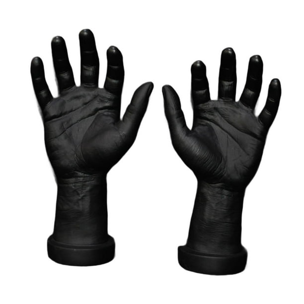2 piezas de modelo de mano masculina, simulación de disfraz, accesorios de exhibición, espeluznante Halloween falso negro