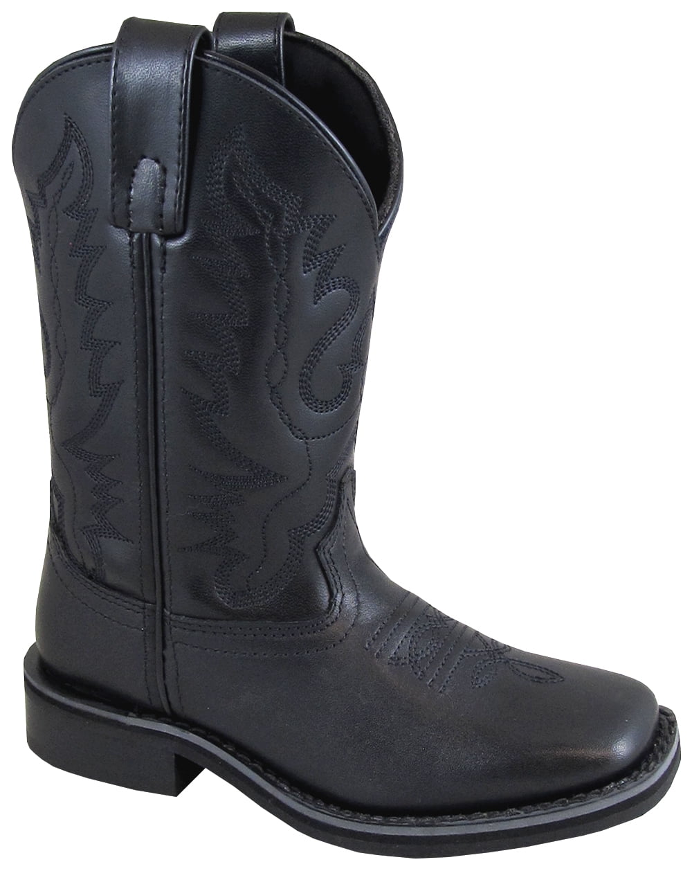 Botas de Piel Original Punta Amplia Cuadrada Para Niño Color Negro - Hooch Boots