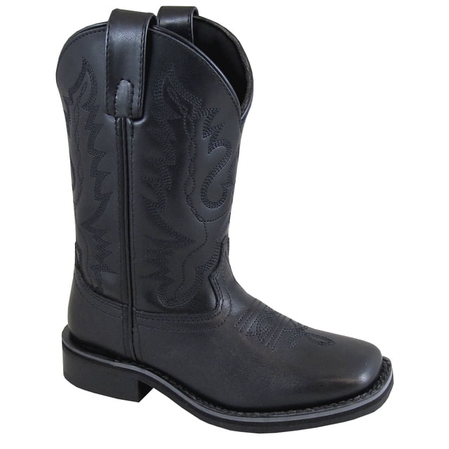 Bota de vaquero para niños Outlaw de cuero negro para niños - Talla EE. UU.: 10 Smoky Mountain Boots 3756C-10R