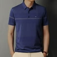 thumbnail image 3 of Striped Short Sleeve Men's POLO Shirt with Pockets, 3 of 4