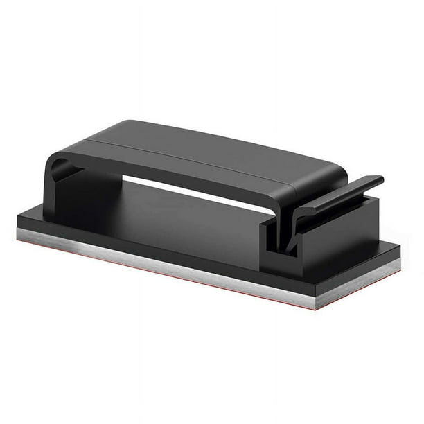 Clips para cables, 4 piezas, clips autoadhesivos para gestión de cables, organizador de cables, clips para cables, soporte para cables para electrodomésticos (negro)