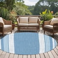 thumbnail image 6 of Vintage Sky Blue Striped Round Rug 6ft Washable Circle Kitchen Rugs Non Slip Farmhouse Modern Stripes Boho Texture Large Area Rug Indoor Carpet for Bedroom Living Room Office Dining Room Nursery, 6 of 9