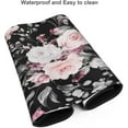 thumbnail image 4 of Pink White Rose Floral Gaming Mouse Pad Desk Mat XXL 35.4×15.7 in Spring Cute Flower Black Extended Mousepad 40X90cm with Non-Slip Rubber Base Stitched Edge Large Desk Pad for Women Gamer Office Home, 4 of 6