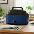 thumbnail image 2 of Costway 22QT Electric Roaster Oven with Visible & Self-Basting Lid, Removable Pan & Rack Navy, 2 of 9