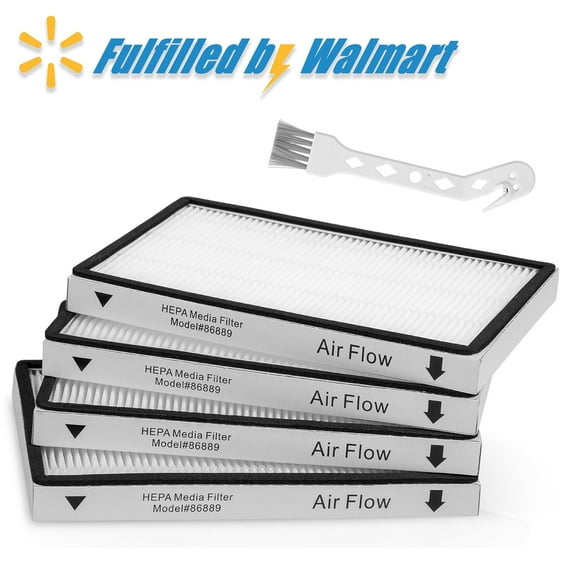 Airoak 4 Pack EF-1 86889 HEPA Media Filter Replacement for Sears Kenmore EF-1, Part #86889, 20-86889,20-53295, KC38KCEN1000, for Panasonic(Part # MC-V199H)