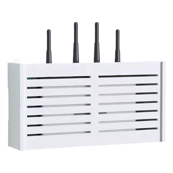 WiFi Router Storage Box, Wall Mount Floating Shelf 15 x 3.3 x 7.9 in / 38 x 8.5 x 20 cm, Hide Messy Cables, Router Hider Box Decorative, 3 Install Ways, No Drilling, with Phone Holder