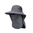 thumbnail image 1 of Guardurnaity Chinlon Sun Hat Color sólido Unisex Desmontable Secado rápido Ajustable Adulto Impermeable Equitación Pesca Cap Headgear Sombreros Gris oscuro Tipo 1, 1 of 6