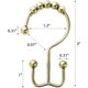 thumbnail image 3 of Shower Curtain Hooks, Shower Curtain Rings Rust Proof Metal Double Glide for Bathroom Shower Rods Curtains, Set of 12 Hooks-Gold, 3 of 5