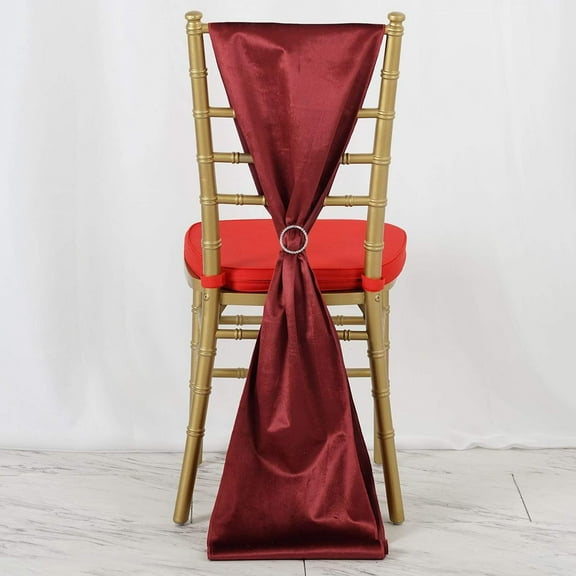 Balsa Circle Burgundy Extra Velvet Chair Sash Party Dinner Birthday Decorations Supplies