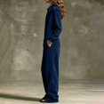 thumbnail image 5 of Edvintorg Wide Leg Jumpsuits for Women Long Sleeve Zip up Casual Rompers with Pant One Piece Romper for Women Xs-2XL Dark Blue, 5 of 8