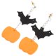 thumbnail image 5 of 1 par de pendientes de calabaza de bate de halloween aretes de arcilla de arcilla colgantes joyas, 5 of 5