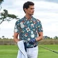 thumbnail image 3 of Xecao Christmas Snowman Gift Mens' Casual Short Sleeve Button-Down Polo Shirts for a Classic Golf Shirts-Small, 3 of 6