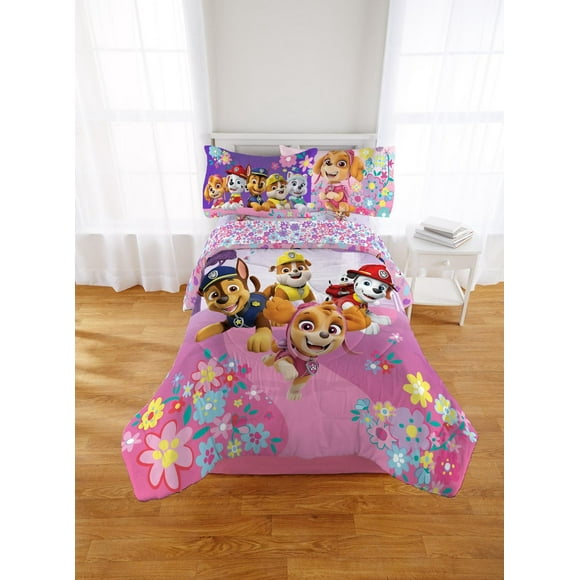 Paw Patrol Girl "Flower Doggies" Twin/Full Reversible Comforter