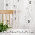 thumbnail image 4 of Semi Sheer Curtains, Floral Embroidered Voile Grommet Light Filtering Curtain Valance, 4 of 9