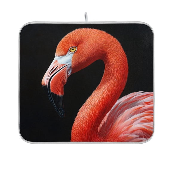 BZSMCE Dish Drying Mat Flamingo Panting Design Drying Mats