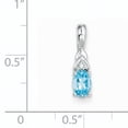 thumbnail image 3 of 14k White Gold Blue Topaz and Diamond Pendant Charm, 3 of 3