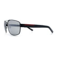 thumbnail image 6 of Mens Luxurious Euro Gentlemanly Rectangle Agent Metal Rim Sunglasses Black - Silver Mirror, 6 of 8