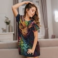 thumbnail image 3 of Naloa Whimsical Dragon Color Cool Print Women Nightgowns,Womens Loungewear,Short Sleeve Sleepwear,Comfy Ladies Nightdress, 3 of 6