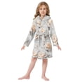 thumbnail image 6 of FORMRS Niños Bathrobe Unisex Hooded Robe Soft Plush Pajamas Sleepwear, Size 10-12T, Beautiful Floral, 6 of 7