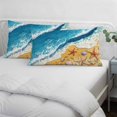 thumbnail image 4 of Blue Summer Beach Throw Pillow Covers, Coastal Starfish Nautical Ocean Soft Breathable Pillow Cases with Invisible Zipper for Sleeping, Small Pillowcases for Couch Bed Sofa Chair 16x24 Inches, 4 of 9