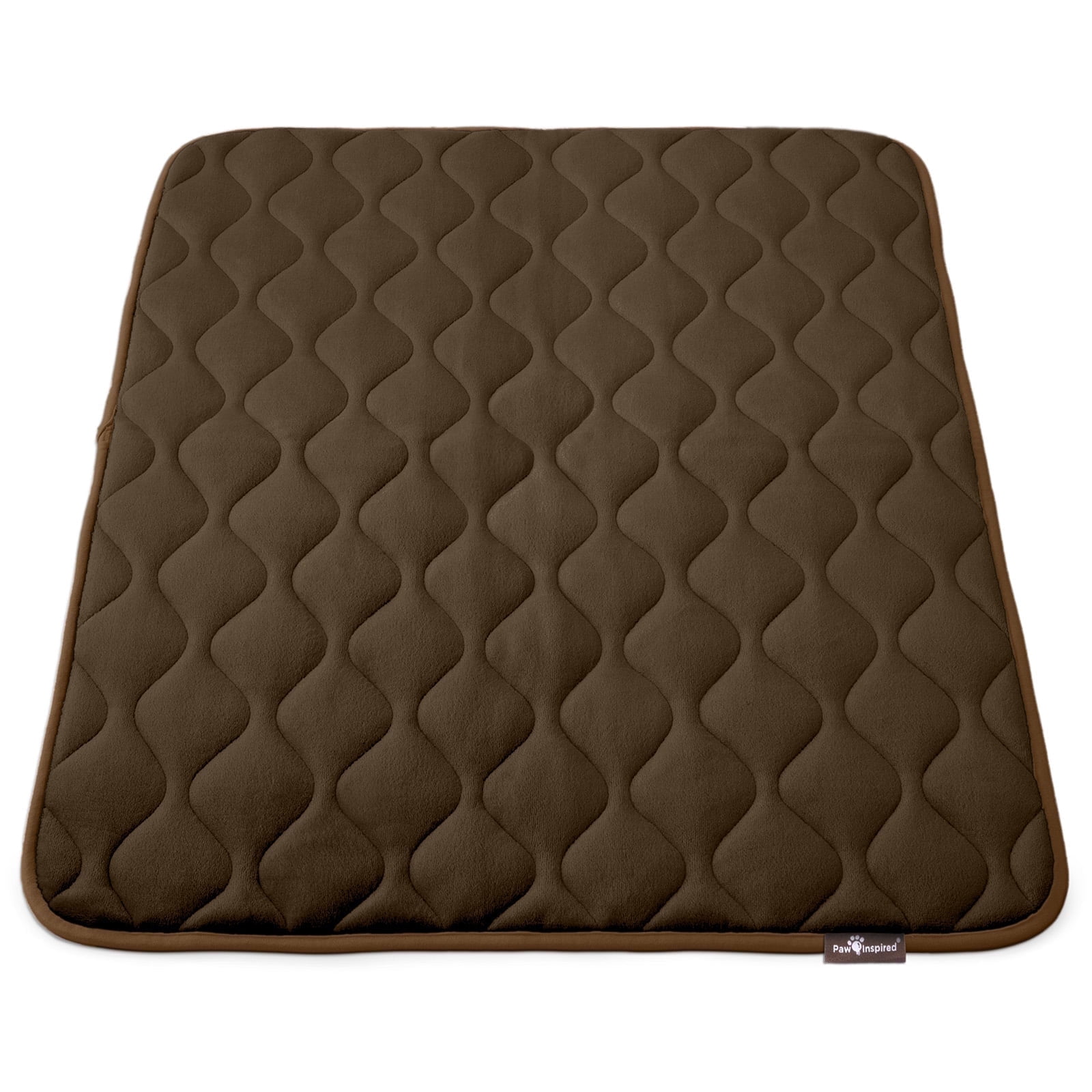 Paw Inspired Washable 42" Dog Crate Mat, Size 41x28 Inch, Waterproof Dog Crate Kennel Bed Anti-Slip Bottom Leakproof Pads (Dark Brown)