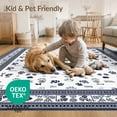 thumbnail image 4 of ODIKA Print Bone Paws Motifs Track Border Alfombra Para Perros Schnauzer for Hallway, Study Room, Playroom, Non-Slip Low Profile, 4 of 7
