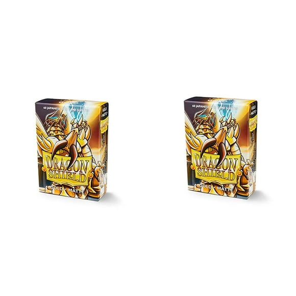 2 Packs Dragon Shield Matte Mini Japanese Gold 60 ct Card Sleeves Value Bundle!