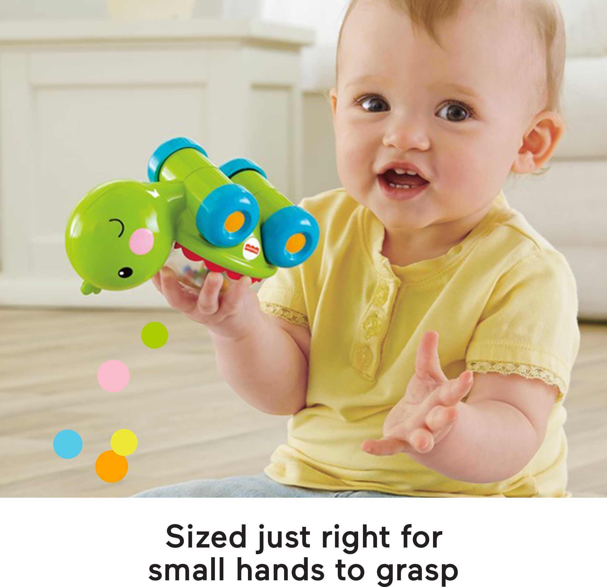 Fisher-Price Poppity Pop Turtle Push-Along Vehicle with Sounds for Infant Crawling Play - image 4 of 6