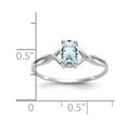 thumbnail image 3 of Solid 14k White Gold Aquamarine Blue March Gemstone Birthstone Engagement Ring Size 9, 3 of 6