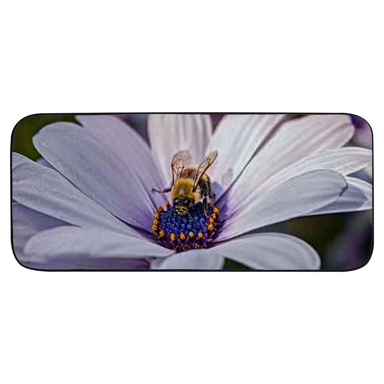 Heduofu Decorative Door Mat, Door Mat with Non-Slip Rubber Backing, Easy Cleaning, Traps Dirt, Rug for Entry, Patio, Garage - African Daisy Bee Nature Flower Plant Insect 19.68*47.24 in