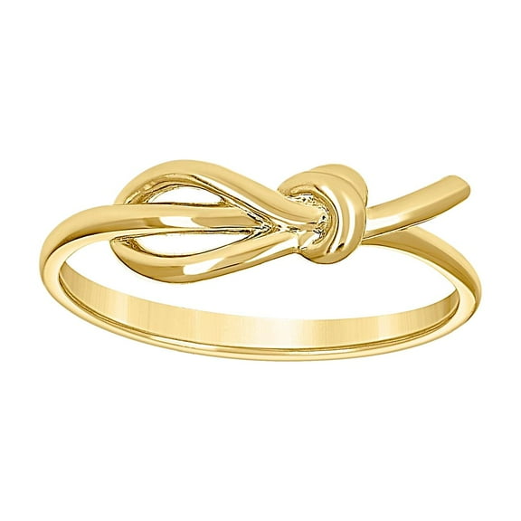 10k Yellow Gold Womens Love Knot Fashion Ring 5.4x1.3mm Wide Statement Ring for Women - 1.7 Grams