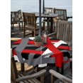 thumbnail image 2 of Outdoor Tablecloths with Umbrella Hole & Zipper, Red Black Geometric Round Tablecloths 60 Inch, Modern Art Abstract Grey Line Waterproof Table Cloth, Patio/Pool/Picnic Table Covers, 2 of 8