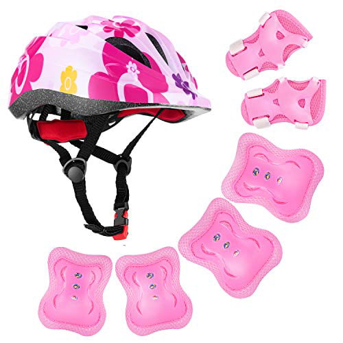 Kids Child Protective Helmet Knee Elbow Wrist Guard Pad Set Bike Bicycle Cycling 