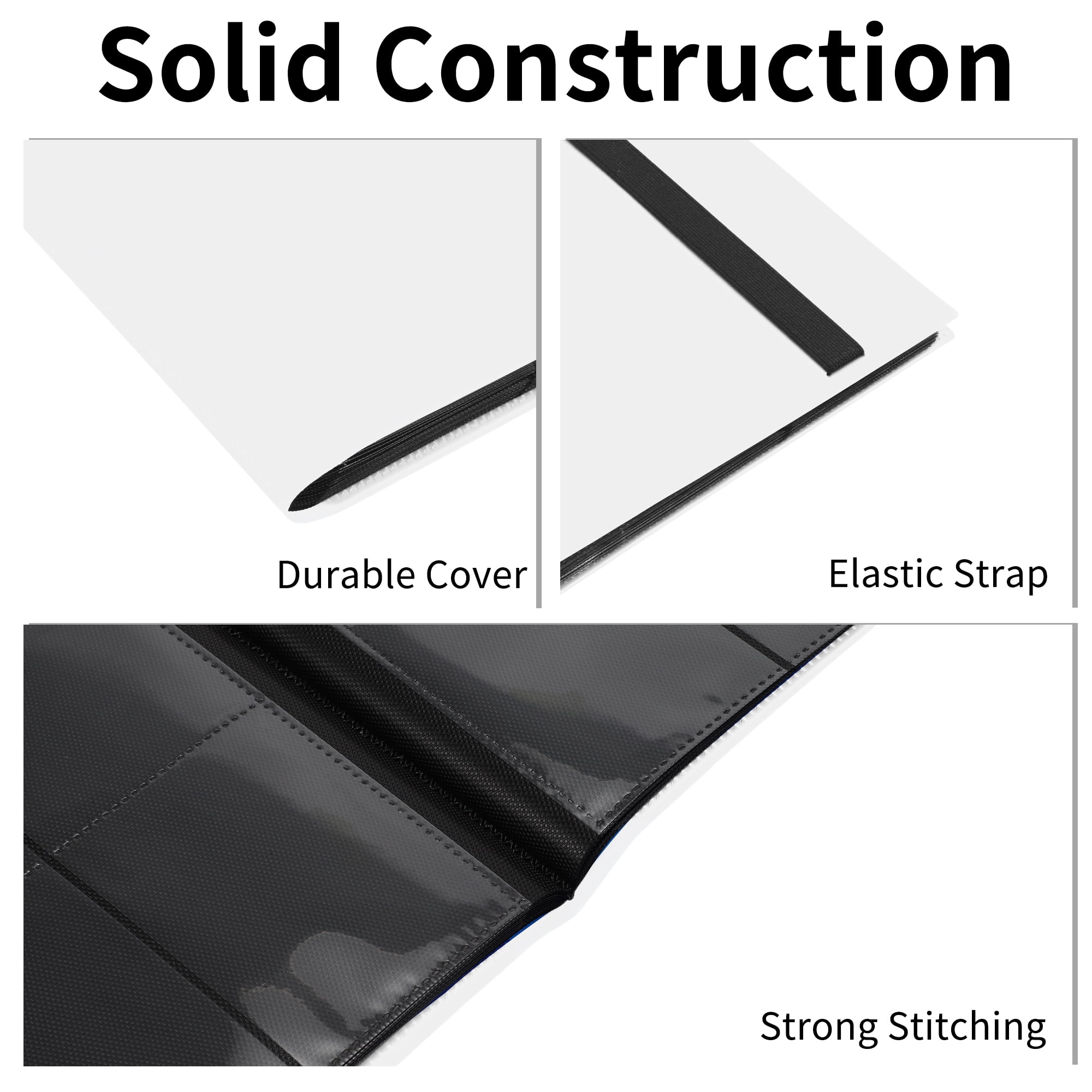 Unique Bargains 12 Pockets Card Binder with 480 Sleeves Trading Card Collector Album Holder White