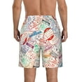 thumbnail image 3 of Kll Passport Stamp Men'S Casual Summer Beach Shorts Hawaiian Shorts With Pockets-Small, 3 of 9