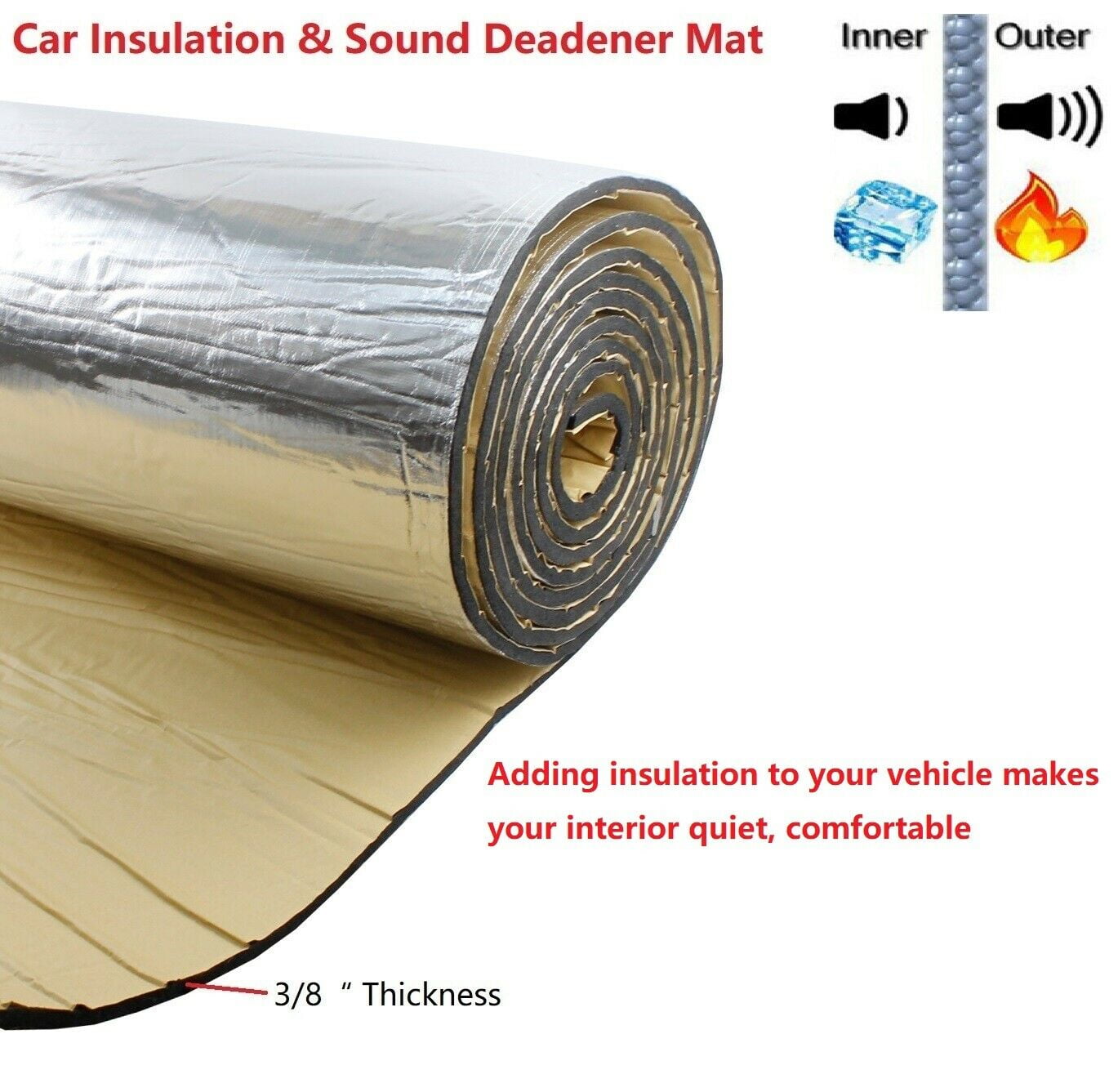 Sound Deadening Noise-damping-material-install heat proof Adhesive Mat 79/"x39/"
