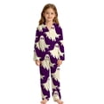 thumbnail image 4 of HAYIMI Child Girls Halloween Print Pajama Sleepwear Loungewear 2 Piece Long Sleeve Lapel Button Down Shirt and Pants Trendy Nightwear, 4 of 4