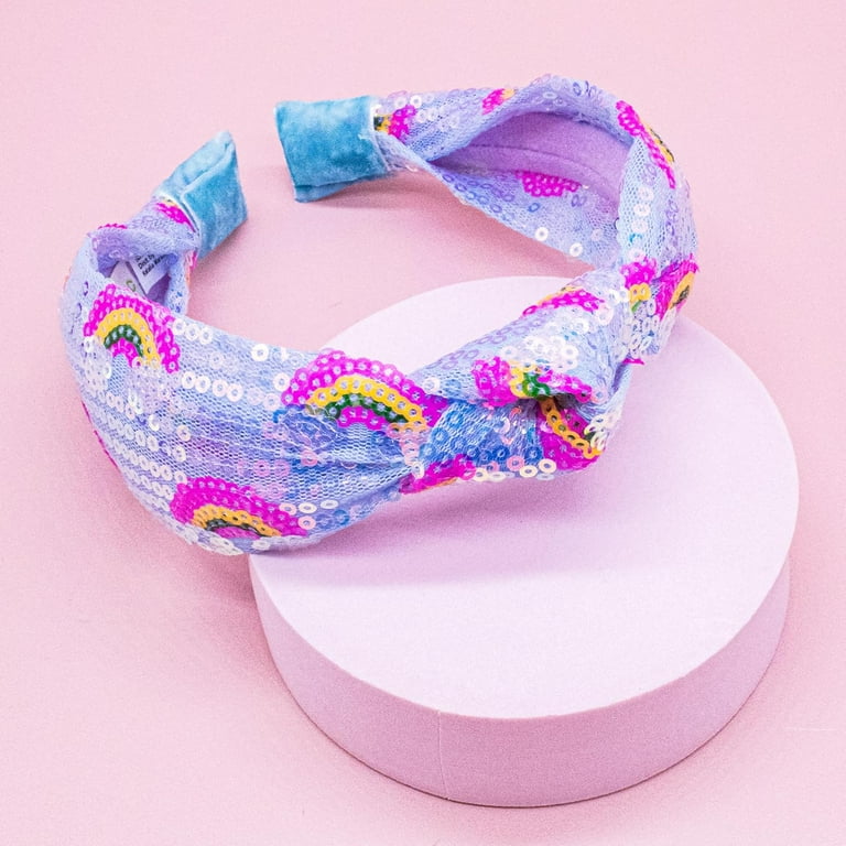 Pink and Blue Sequin Hair Accessory Headband Amazon.com : AlamnoFu Glitter Headbands for Girls Wide  main image 4