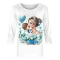 thumbnail image 5 of BLTIBY Mama Shirts for Women Mothers Day Mommy Mom Graphic Short Sleeve Round Neck T Shirts Casual Pullover Tops Tee Gifts White 2 XL, 5 of 5
