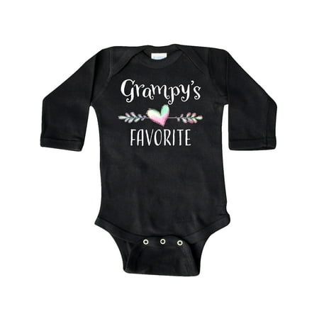 

Inktastic Grampys Favorite- Heart Grandchild Gift Baby Boy or Baby Girl Long Sleeve Bodysuit